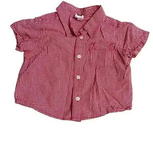 Baby gap button Up red checked shirt 6-12 months